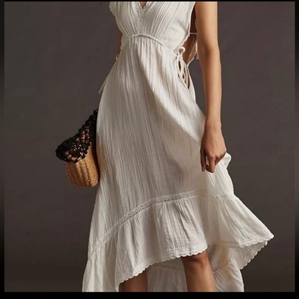 Anthropologie White High Low Dress - Picture 3 of 8